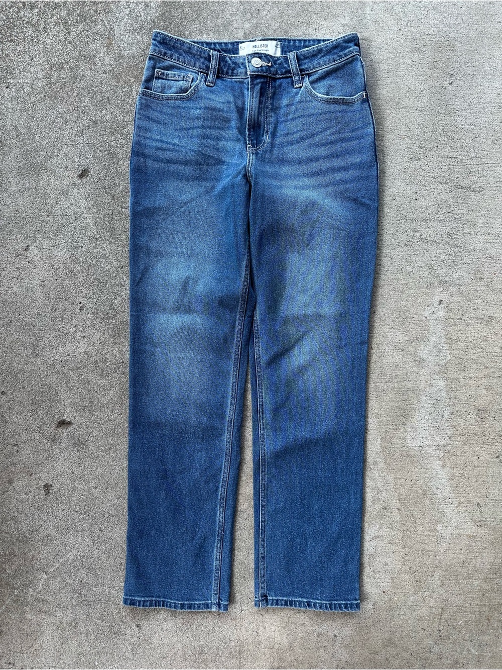 Hollister High Rise Straight Blue Denim Jeans